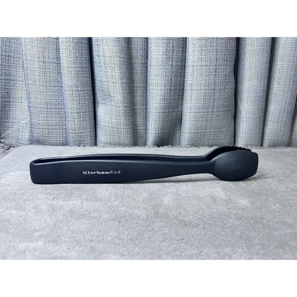 KitchenAid Tongs Kitchen Serving Utensil Black Serrated Edge - Picture 1 of 7